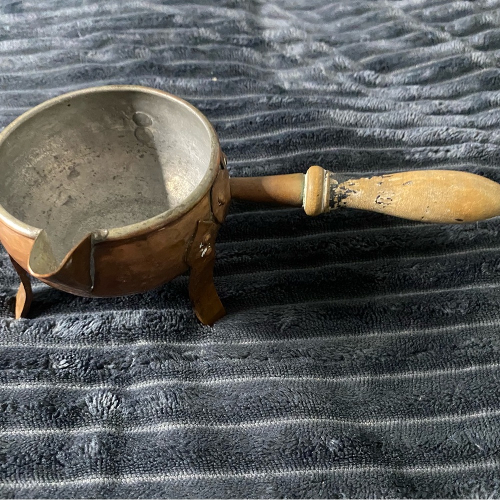 Copper Saucepan with Wooden Handle - Rustic Home Kitchen